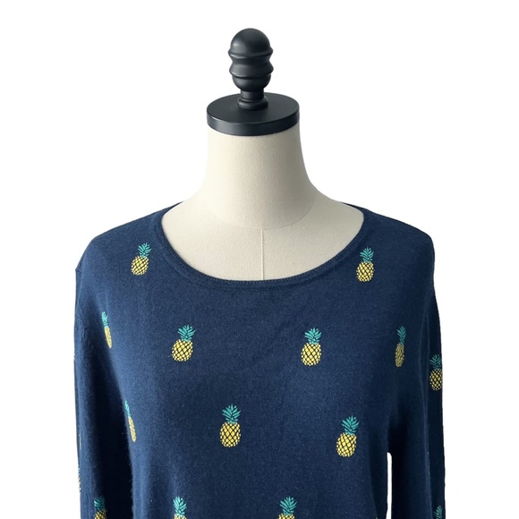 Banjo & Matilda Navy Blue Pineapple Cashmere Sweater | LARGE - Picture 4 of 12